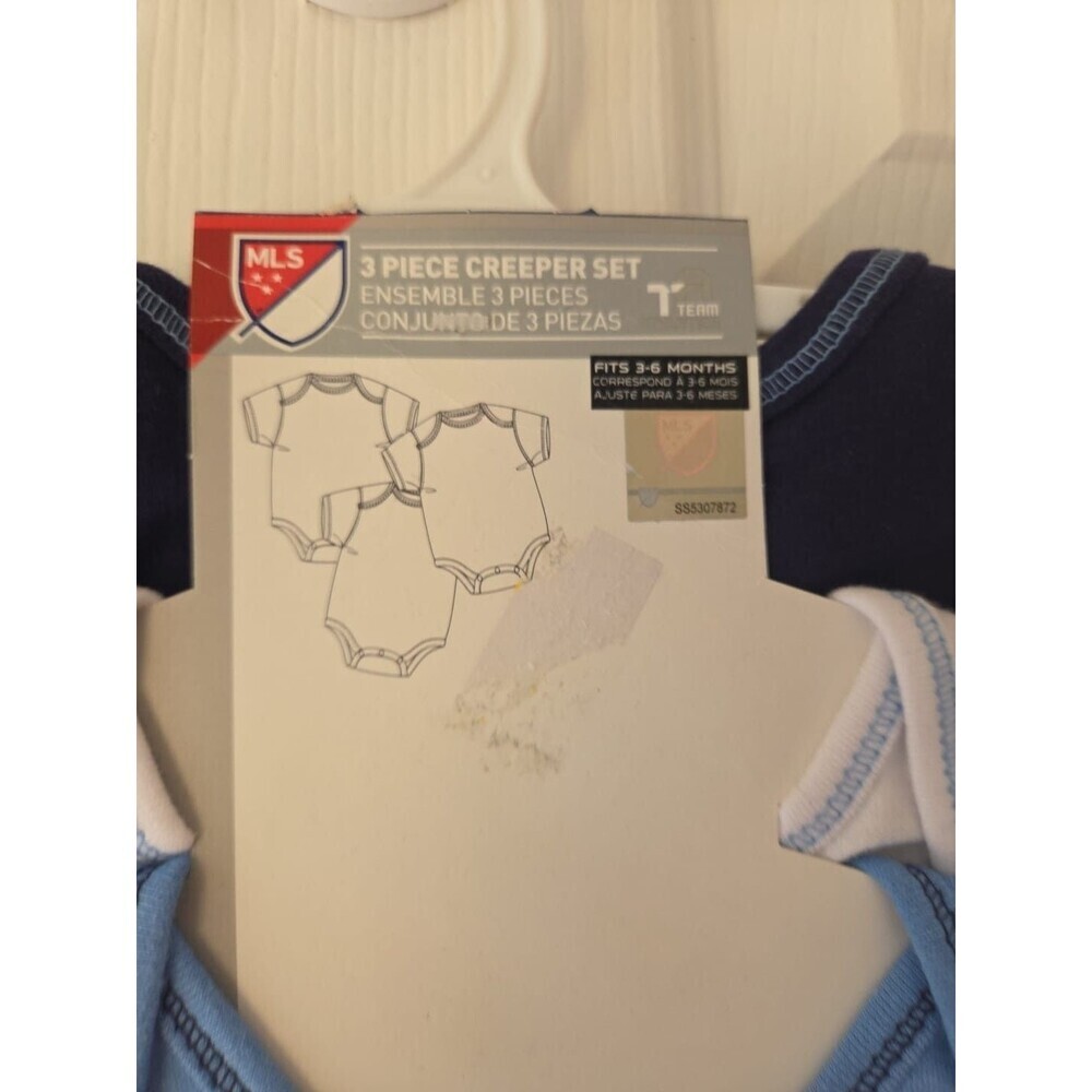 MLS Soccer Baby Sports New York City Football Club 3-6M, 18M 3pc Bodysuit NWT - Picture 6 of 8